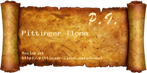 Pittinger Ilona névjegykártya